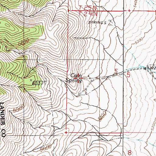 Topographic Map of Cain Spring, NV