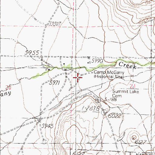 Topographic Map of Camp McGarry, NV