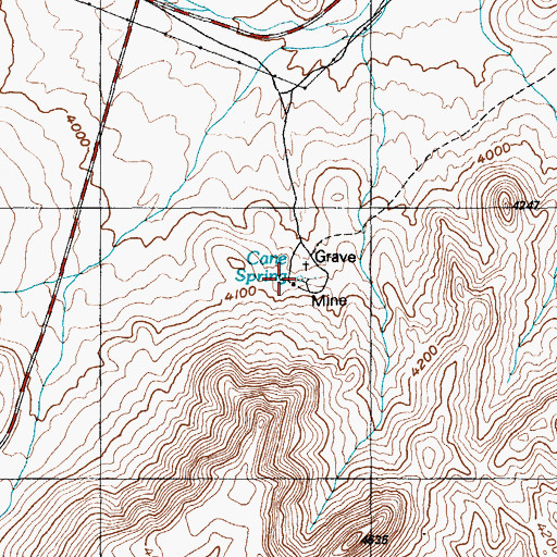 Topographic Map of Cane Spring, NV