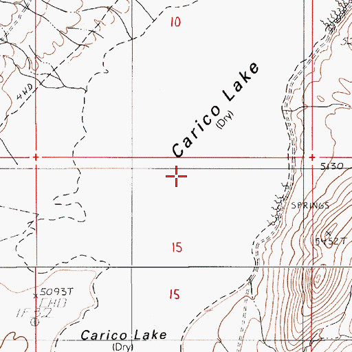Topographic Map of Carico Lake, NV