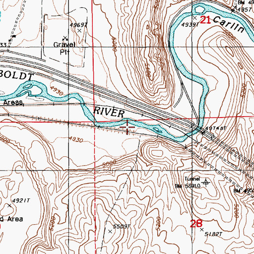 Topographic Map of Carlin Canyon, NV