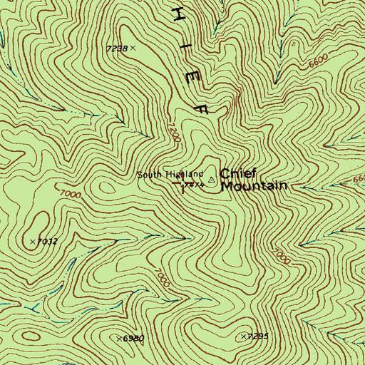 Topographic Map of Chief Mountain, NV