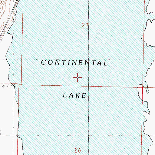 Topographic Map of Continental Lake, NV