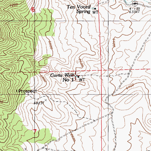 Topographic Map of Corta Well Number One, NV