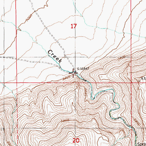 Topographic Map of Cottonwood Canyon, NV