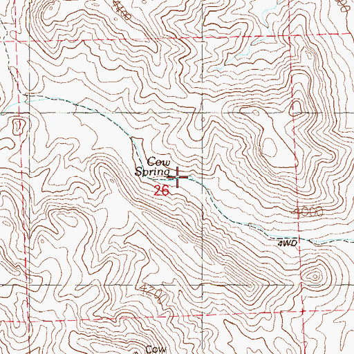 Topographic Map of Cow Spring, NV