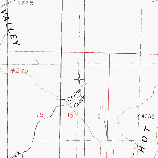 Topographic Map of Craine Creek, NV