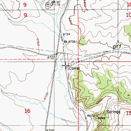 Topographic Map of Dry Canyon, NV