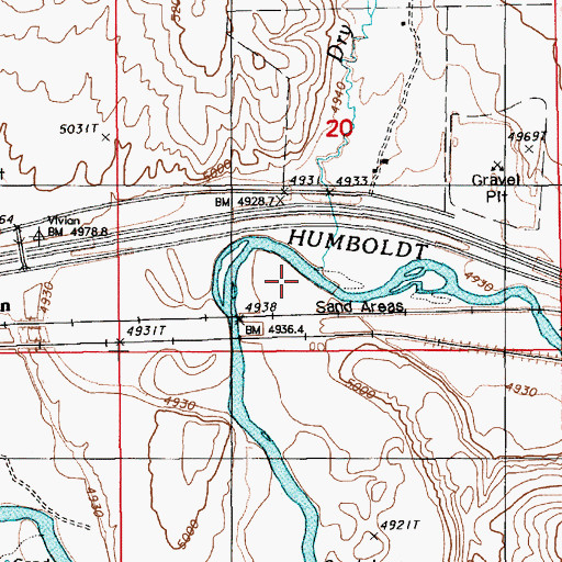 Topographic Map of Dry Susie Creek, NV