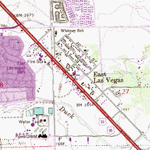 Topographic Map of East Las Vegas, NV
