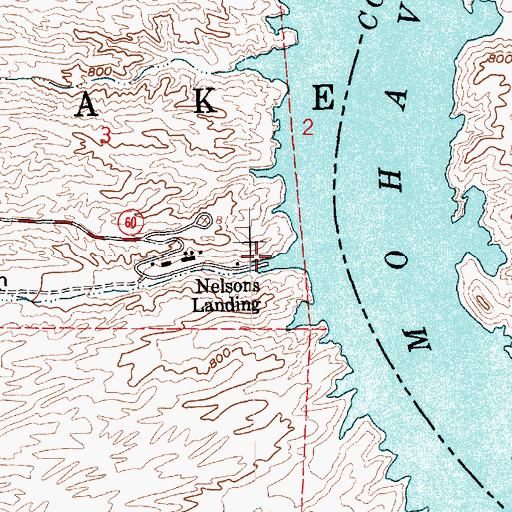 Topographic Map of Eldorado Canyon, NV