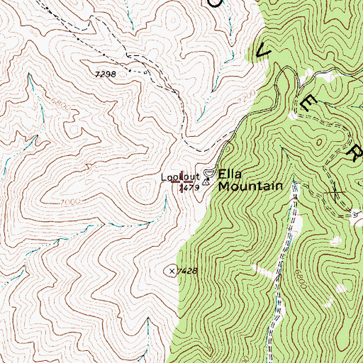 Topographic Map of Elly Mountain, NV