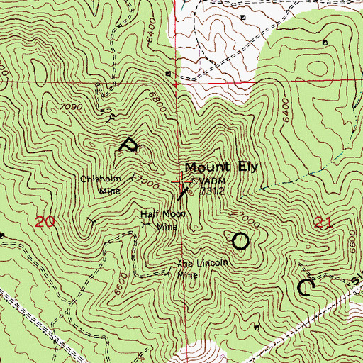 Topographic Map of Mount Ely, NV