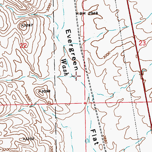 Topographic Map of Evergreen Flat, NV