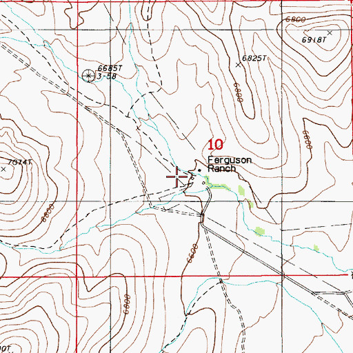 Topographic Map of Ferguson Ranch, NV