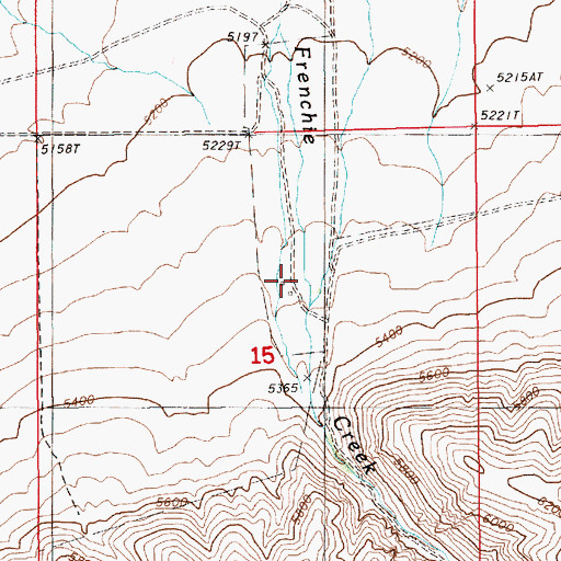 Topographic Map of Frenchie Ranch, NV