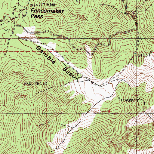 Topographic Map of Gamble Basin, NV