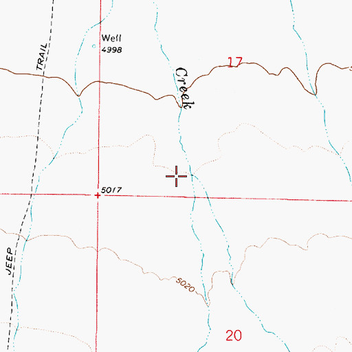Topographic Map of Gilbert Creek, NV