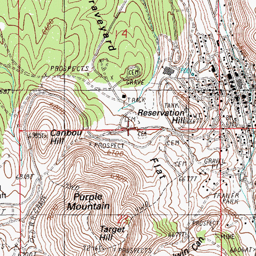 Topographic Map of Graveyard Flat, NV