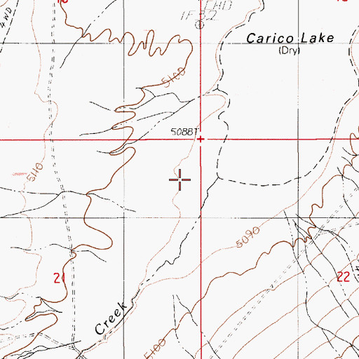 Topographic Map of Hall Creek, NV