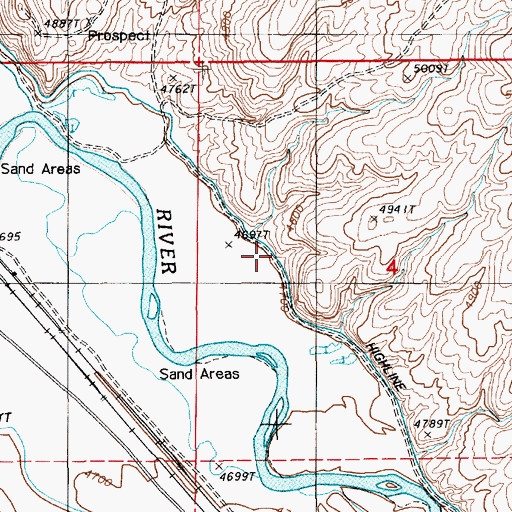 Topographic Map of Highline Canal, NV