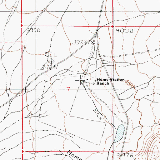 Topographic Map of Home Station Ranch, NV