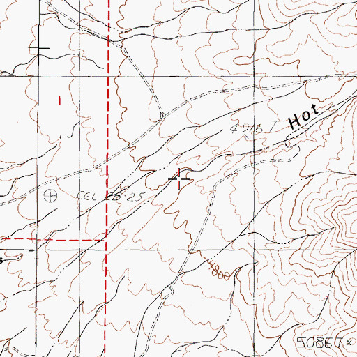 Topographic Map of Hot Spring Canyon, NV