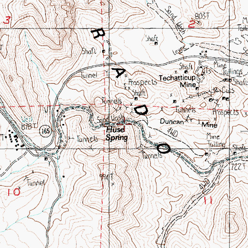 Topographic Map of Huse Spring, NV