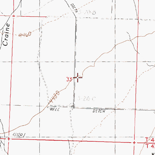 Topographic Map of Knott Creek, NV