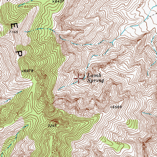 Topographic Map of Lamb Spring, NV