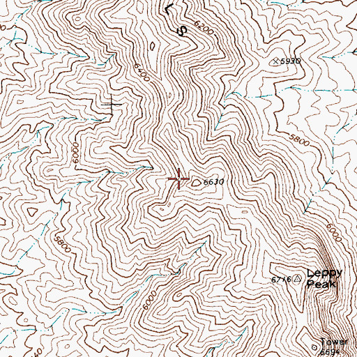 Topographic Map of Leppy Hills, NV