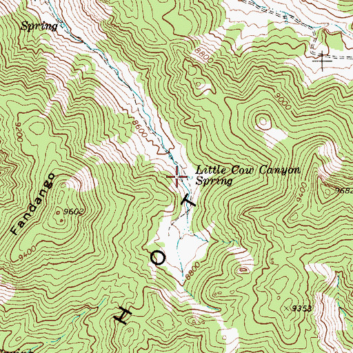Topographic Map of Little Cow Canyon Spring, NV
