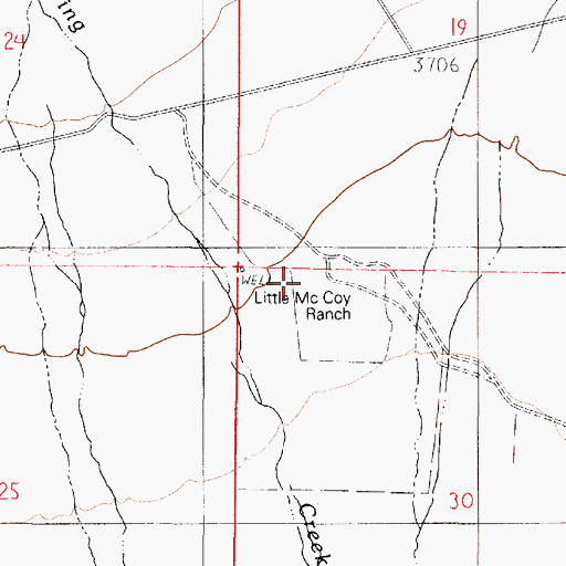 Topographic Map of Little McCoy Ranch, NV