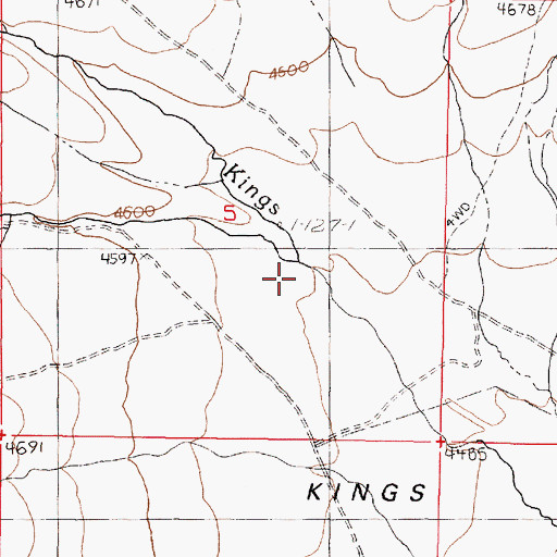Topographic Map of Log Cabin Creek, NV