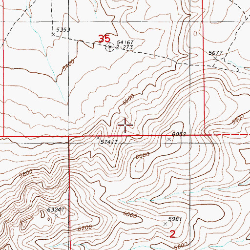 Topographic Map of Malpais, NV