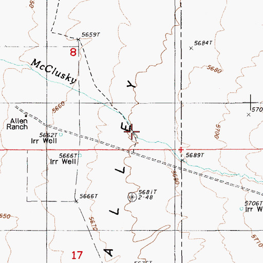 Topographic Map of McClusky Creek, NV