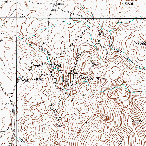Topographic Map of McCoy Mine, NV