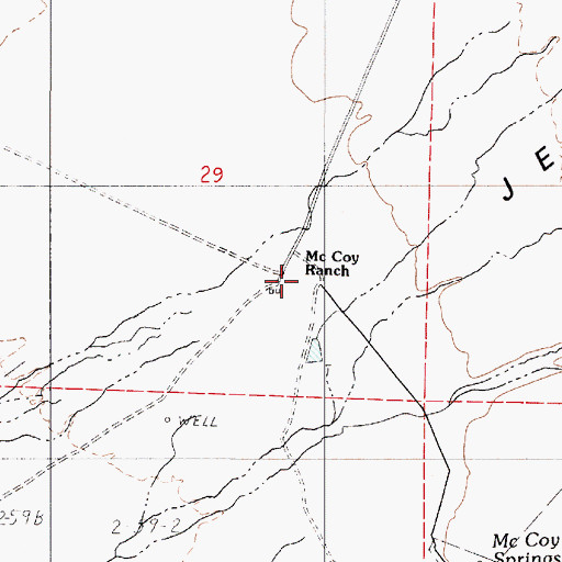 Topographic Map of McCoy Ranch, NV