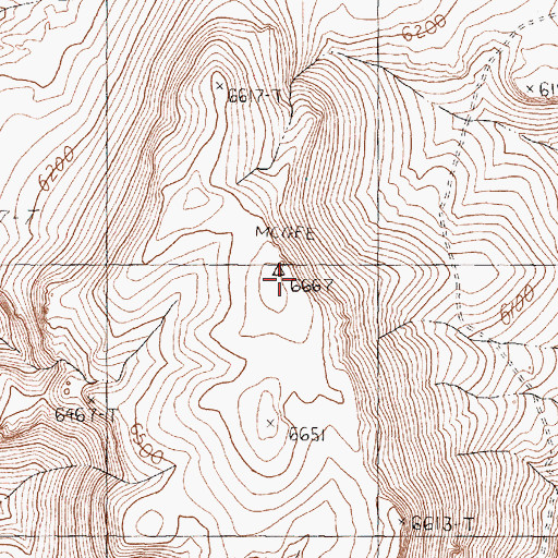 Topographic Map of McGhee Mountain, NV