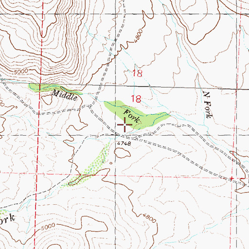 Topographic Map of Middle Fork Negro Creek, NV