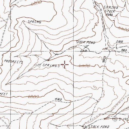 Topographic Map of Montana Mountains, NV