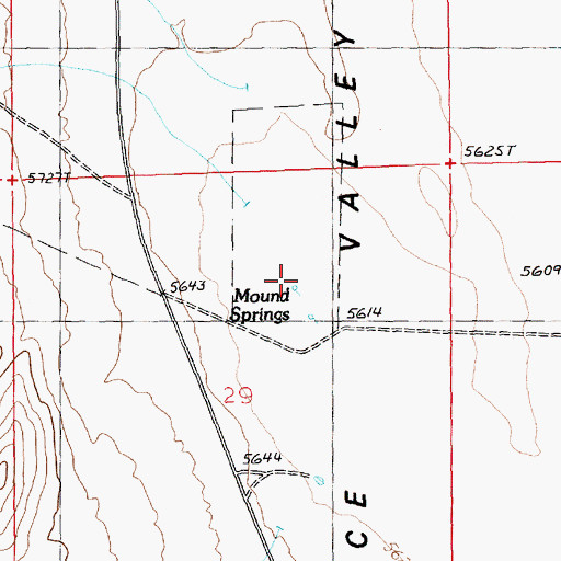 Topographic Map of Mound Springs, NV