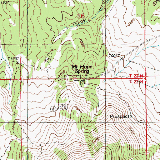 Topographic Map of Mount Hope Spring, NV