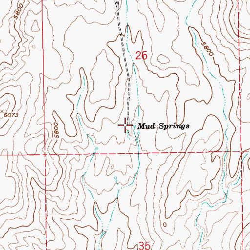 Topographic Map of Mud Springs, NV