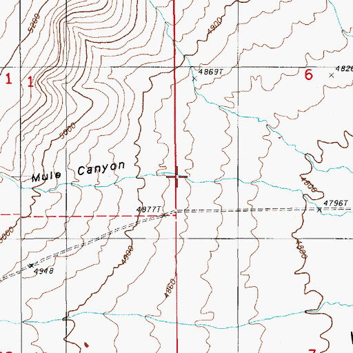 Topographic Map of Mule Canyon, NV