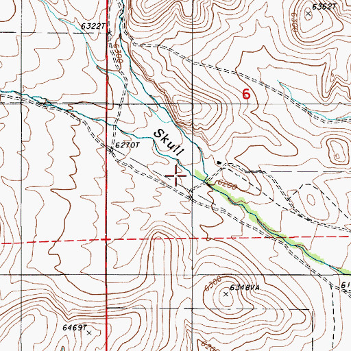 Topographic Map of North Fork Skull Creek, NV