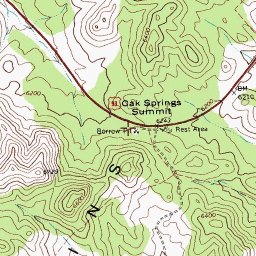 Topographic Map of Oak Springs Summit, NV