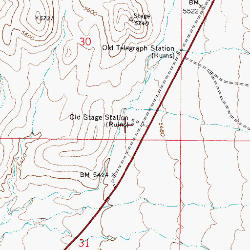Topographic Map of Old Stage Station (historical), NV