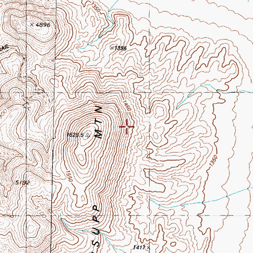 Topographic Map of Pahsupp Mountain, NV
