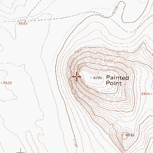 Topographic Map of Painted Point, NV